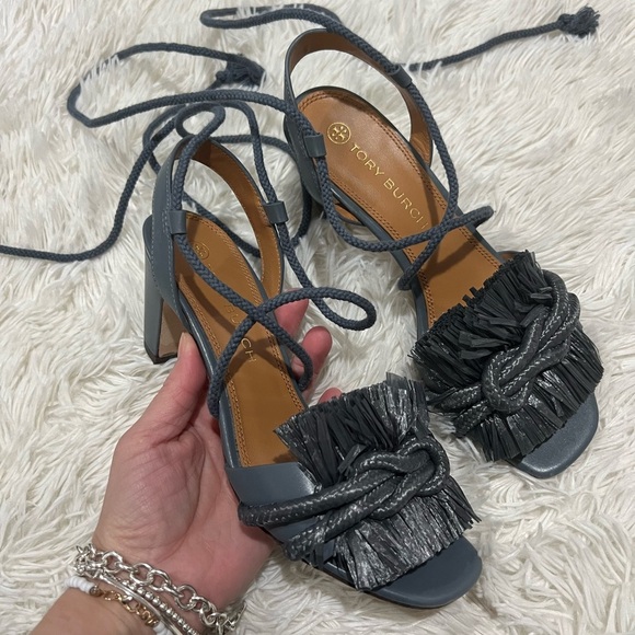 Tory Burch Women's Rope Block Heel Sandals - size 7 - Picture 1 of 8